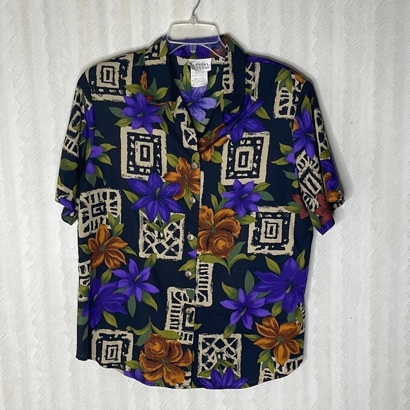 ❤️ CRISTIN STEVENS VINTAGE Button Down Tshirt Size L - Picture 2 of 4